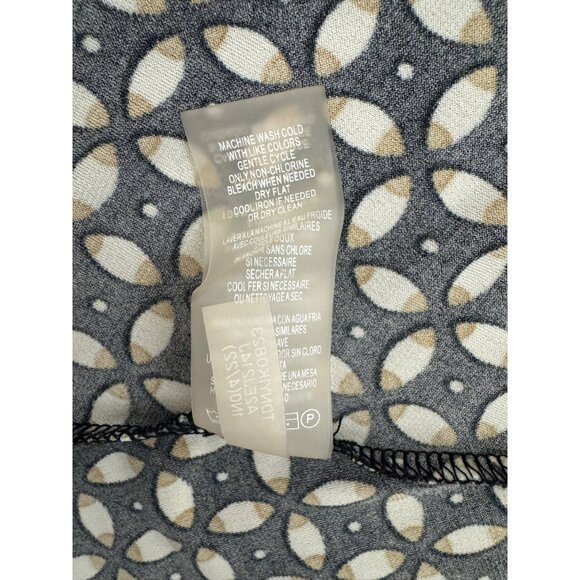 Tommy Hilfiger Black Beige Geometric Print Dress Size 14 Summer‎ Office Career - Picture 10 of 12